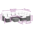 vidaXL 10 Piece Solid Acacia Wood Large Sofa Set in Gray