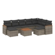 vidaXL 10 Piece Solid Acacia Wood Large Sofa Set in Gray