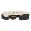 vidaXL 11 Piece Sofa Set in Black/White/Cream