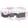 vidaXL 11 Piece Steel Sofa Set in Gray