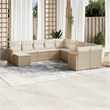 vidaXL 11 Piece Steel Large Sofa Set in White/Cream/Beige