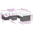 vidaXL 12 Piece Wood Sofa Set in Black
