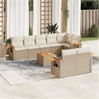 vidaXL 9 Piece Solid Acacia Wood Sofa Set in Beige