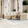 vidaXL 10 Piece Steel Sofa Set in Beige