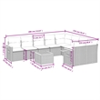 vidaXL 10 Piece Steel Sofa Set in Beige