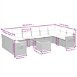 vidaXL 11 Piece Solid Acacia Wood Sofa Set in Gray