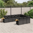 vidaXL 10 Piece Poly Rattan Sofa Set in Black