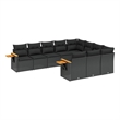 vidaXL 10 Piece Poly Rattan Sofa Set in Black