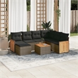 vidaXL 8 Piece Solid Acacia Wood Sofa Set in Gray