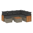 vidaXL 8 Piece Solid Acacia Wood Sofa Set in Gray