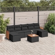 vidaXL 8 Piece Steel Sofa Set in Black