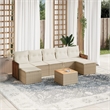 vidaXL 8 Piece Steel Sofa Set in Beige