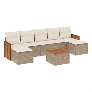 vidaXL 8 Piece Steel Sofa Set in Beige