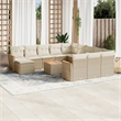vidaXL 13 Piece Solid Acacia Wood Sofa Set in Beige