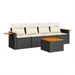 vidaXL 5 Piece Sofa Set in Black/Cream