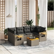 vidaXL 7 Piece Solid Acacia Wood Small Sofa Set in Gray