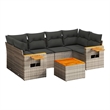 vidaXL 7 Piece Solid Acacia Wood Small Sofa Set in Gray