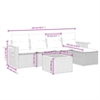 vidaXL 6 Piece Solid Acacia Wood Sofa Set in Beige