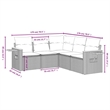 vidaXL 5 Piece Solid Acacia Wood Sofa Set in Gray