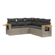 vidaXL 5 Piece Solid Acacia Wood Sofa Set in Gray