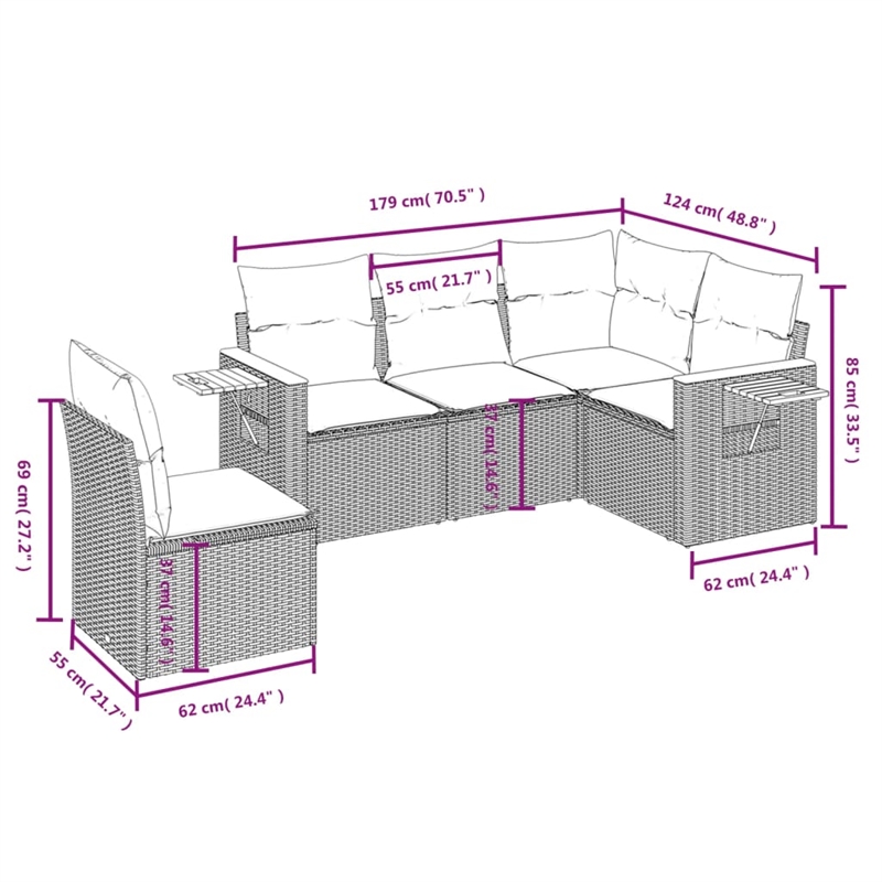 vidaXL Large Sofa Set in Beige