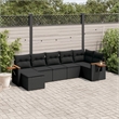 vidaXL 7 Piece Poly Rattan Sofa Set in Black