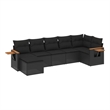 vidaXL 7 Piece Poly Rattan Sofa Set in Black