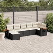 vidaXL 7 Piece Steel Large Sofa Set in Black