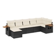 vidaXL 7 Piece Steel Large Sofa Set in Black