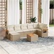 vidaXL 8 Piece Solid Acacia Wood Sofa Set in Beige