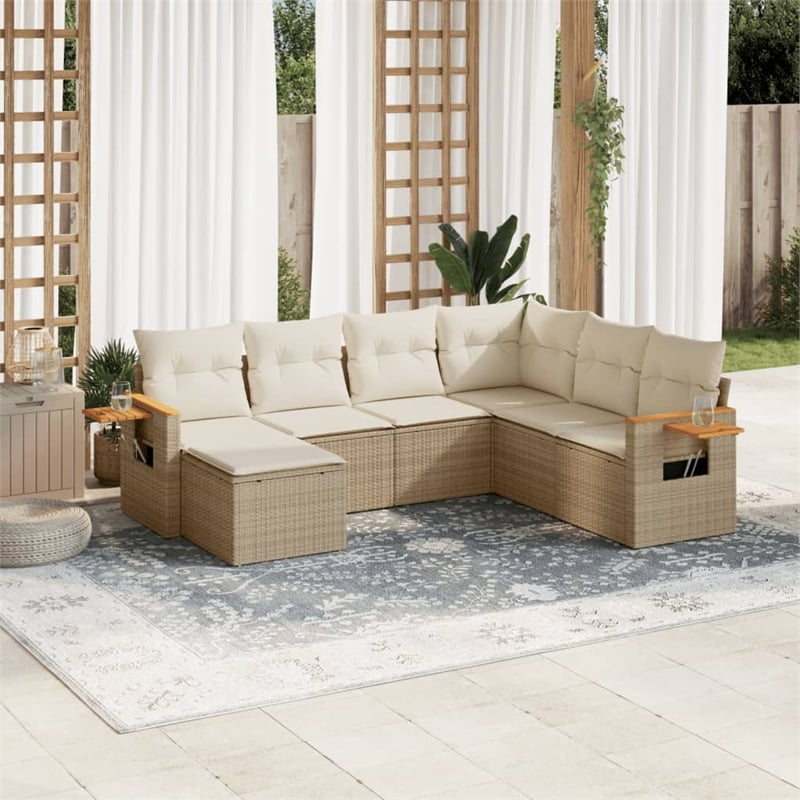 vidaXL Steel Sofa Set in Beige