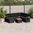 vidaXL 8 Piece Poly Rattan Sofa Set in Black
