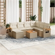 vidaXL 8 Piece Solid Acacia Wood Sofa Set in Beige