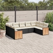 vidaXL 9 Piece Steel Sofa Set in Black/White/Cream