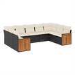 vidaXL 9 Piece Steel Sofa Set in Black/White/Cream