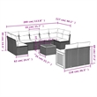 vidaXL 10 Piece Steel Sofa Set in Gray/Beige