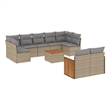 vidaXL 10 Piece Steel Sofa Set in Gray/Beige