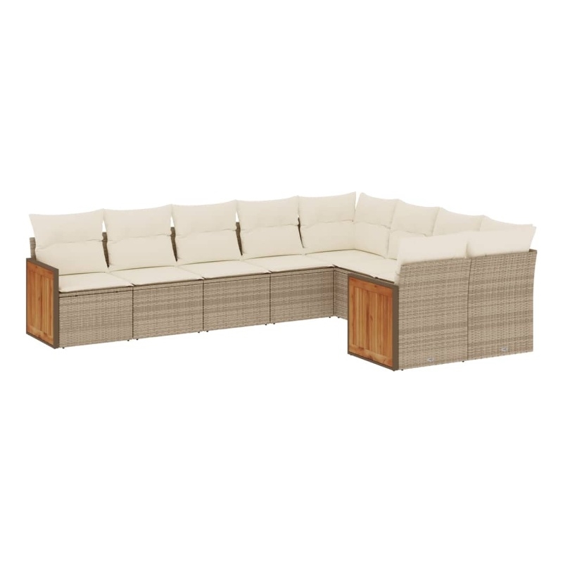vidaXL 9 Piece Sofa Set in White/Cream/Beige