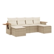 vidaXL 6 Piece Solid Acacia Wood Sofa Set in Beige