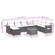 vidaXL 9 Piece Solid Acacia Wood Sofa Set in Gray/Beige