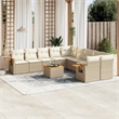 vidaXL 11 Piece Poly Rattan Sofa Set in Beige