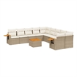 vidaXL 11 Piece Poly Rattan Sofa Set in Beige