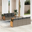 vidaXL 8 Piece Solid Acacia Wood Sofa Set in Gray