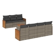 vidaXL 8 Piece Solid Acacia Wood Sofa Set in Gray