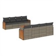 vidaXL 9 Piece Solid Acacia Wood Sofa Set in Gray