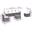 vidaXL 7 Piece Steel Small Sofa Set in Black
