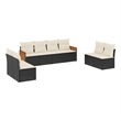 vidaXL 8 Piece Steel Sofa Set in Black