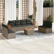vidaXL 9 Piece Solid Acacia Wood Sofa Set in Gray