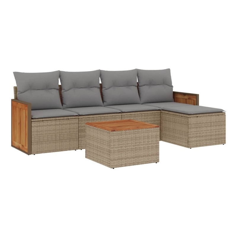 vidaXL 6 Piece Sofa Set in Gray/Beige