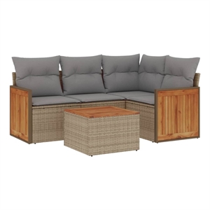 vidaXL 5 Piece Sofa Set in Gray/Beige